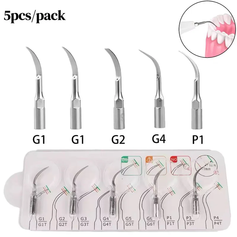 5pcs/pack Dental Ultrasonic Scaler Tips Periodontics Endodontics Endo Perio Scaling Tips For EMS Woodpecker Dentist Instruments