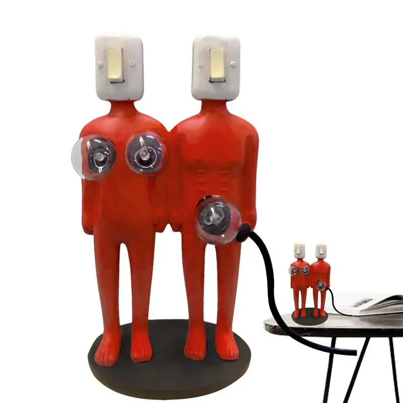 Small Night Lights Interesting & Funny Human Statue Table Lamps Unique Night Lights Wear-Resistant Resin For Valentine's Day