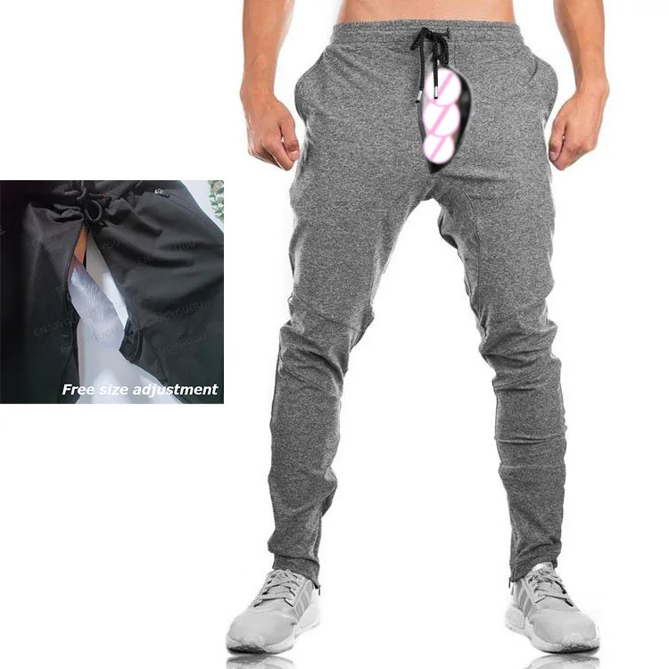 

Open Crotch Outdoor Sex Mens Jogger Pants Casual Gym Workout Track Trousers Comfortable Slim Fit Tapered Sweatpants with Pockets