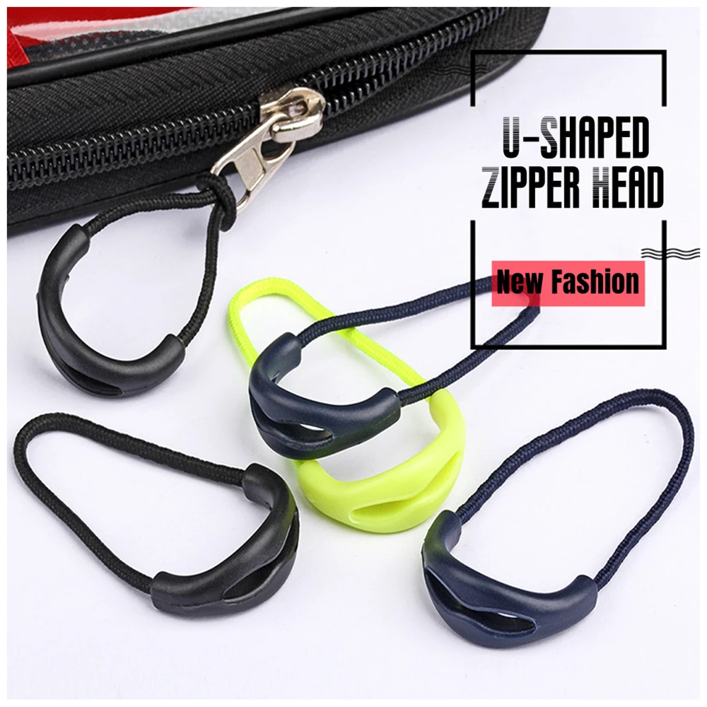 10 Pcs/Pack Mix Color Zipper Pull Cord Zipper Head Pull Puller End Fit Rope Tag Fixer Zip Cord for Garment Bags Accessory – Detail 1