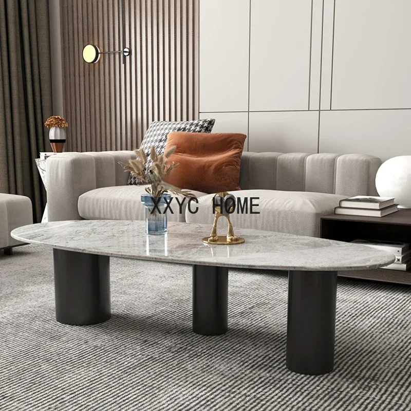 

Light Luxury Stone Plate Tea Table Model Room Furniture Italian Post-Modern Creative Strange Shape Irregular Large Tea Table