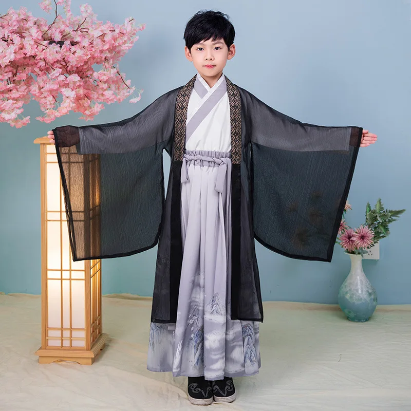 

Kids New Year Clothes Ancient Bookboy Student Dress Boy Party Perform Photography Robe Traditional Costume Chinese School Clothe