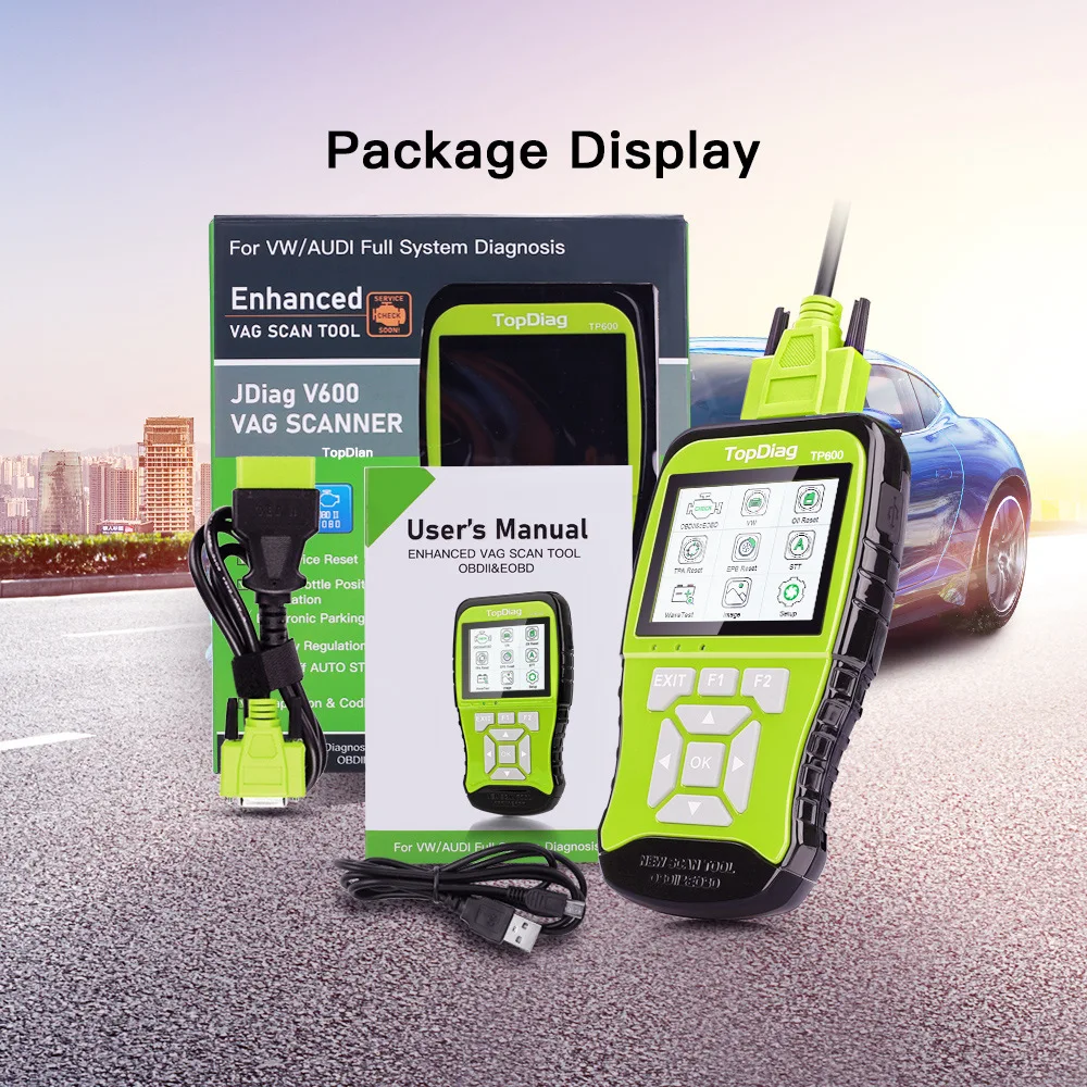 TP600 OBD2/EOBD 2-in-1 Engine Scanner Code Reader，Seat Diagnostic Tool, Car OBD2 Scanner, Vehicle Code Reader, ECU Programmer