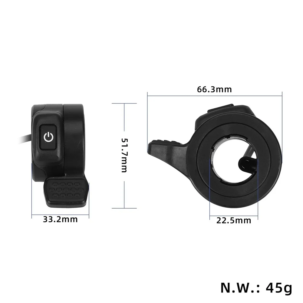 /For /Kukirin /S1 Max Electric Scooter Thumb Throttle Switch With Power Button Black ABS Accelerator Shifter Replacement Part