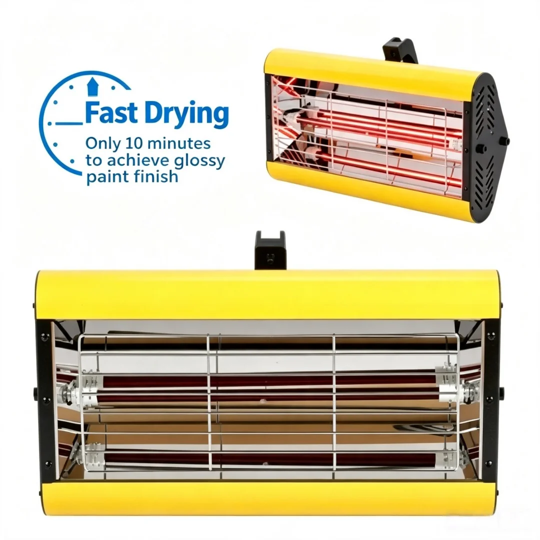 Handheld Short Wave Infrared Paint Curing Lamp, Car Spray Paint Drying Heater for Paint Booth Window Tint Wall Surface Heating