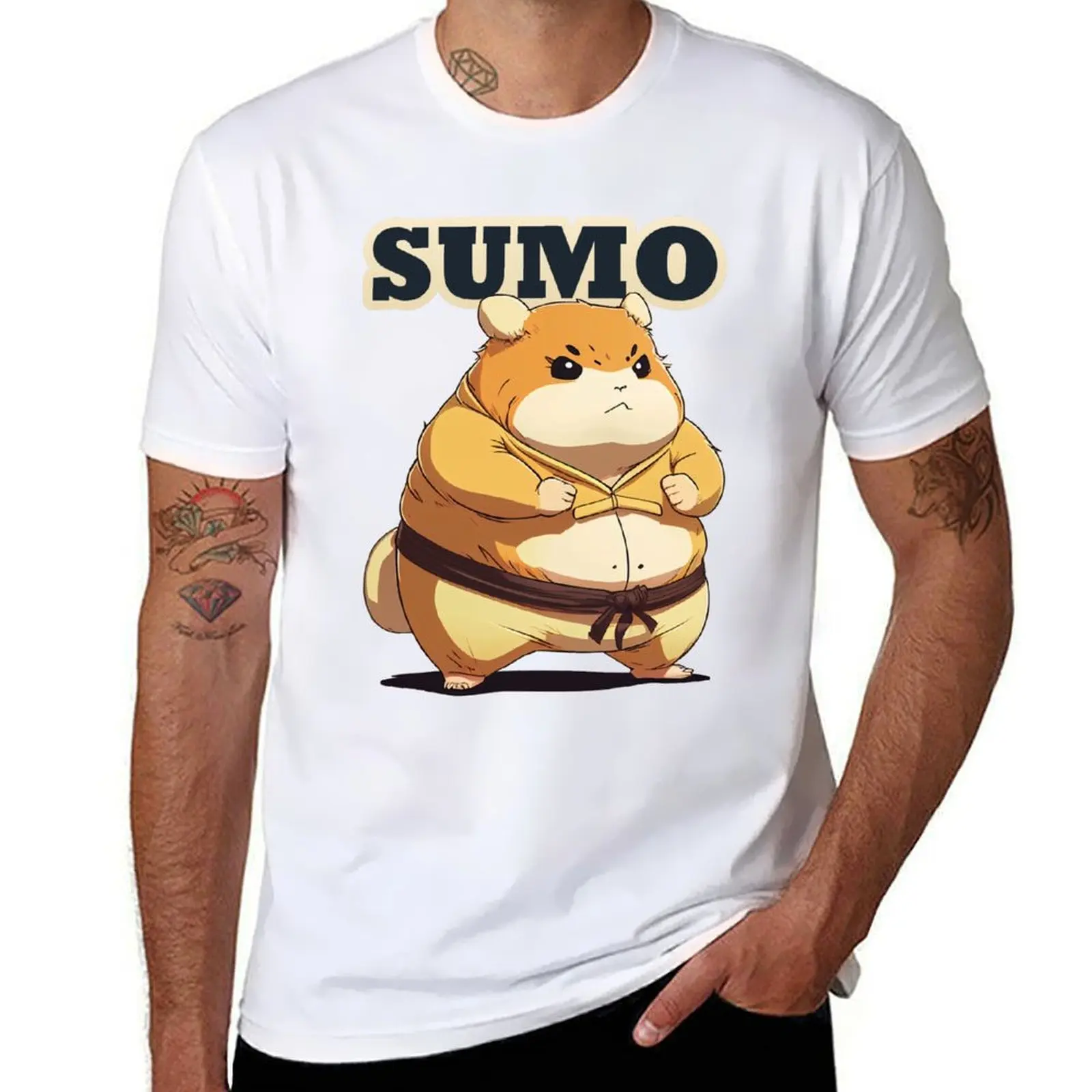 

Hamster Sumo Wrestler Yokozuna Rikishi Sekitrori T-Shirt printed t shirts for man man t shirt designer T-Shirt