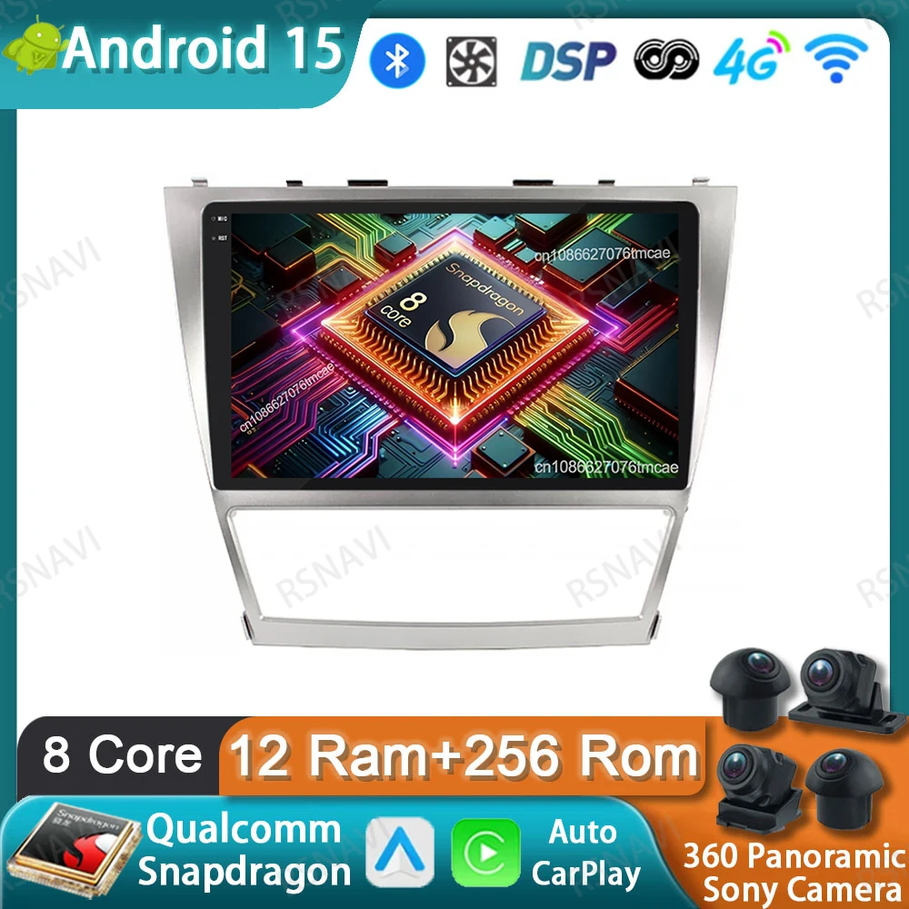 

Car Radio Android 15 For Toyota Camry 40 2007-2011 BT Multimedia Qualcomm DSP GPS Wireless Carplay Auto Navigation Autoradio DVD