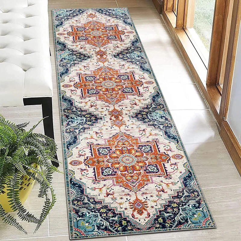American Runner Rug Washable Hallway Corridor Carpet Water Absorption Kitchen Carpet Home Decor Door Mat Entrance Washroom Rug