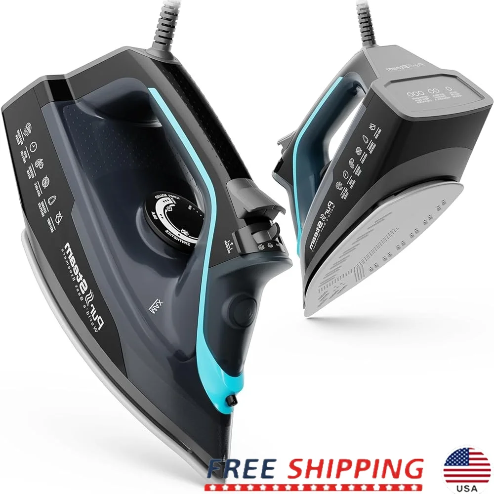 مكواة بخار قوية 1750 وات ذاتية التنظيف ومضادة للتنقيط وقابلة للتعديل من السيراميك انفجار البخار المضاد للتكلس 400 مل بخار مستمر