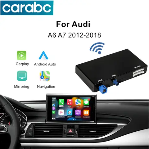 CARABC 무선 CarPlay 안드로이드 자동 인터페이스 Audi A6 A7 2012-2018 용 Bluetooth 오디오 후면 카메라 CarPlay