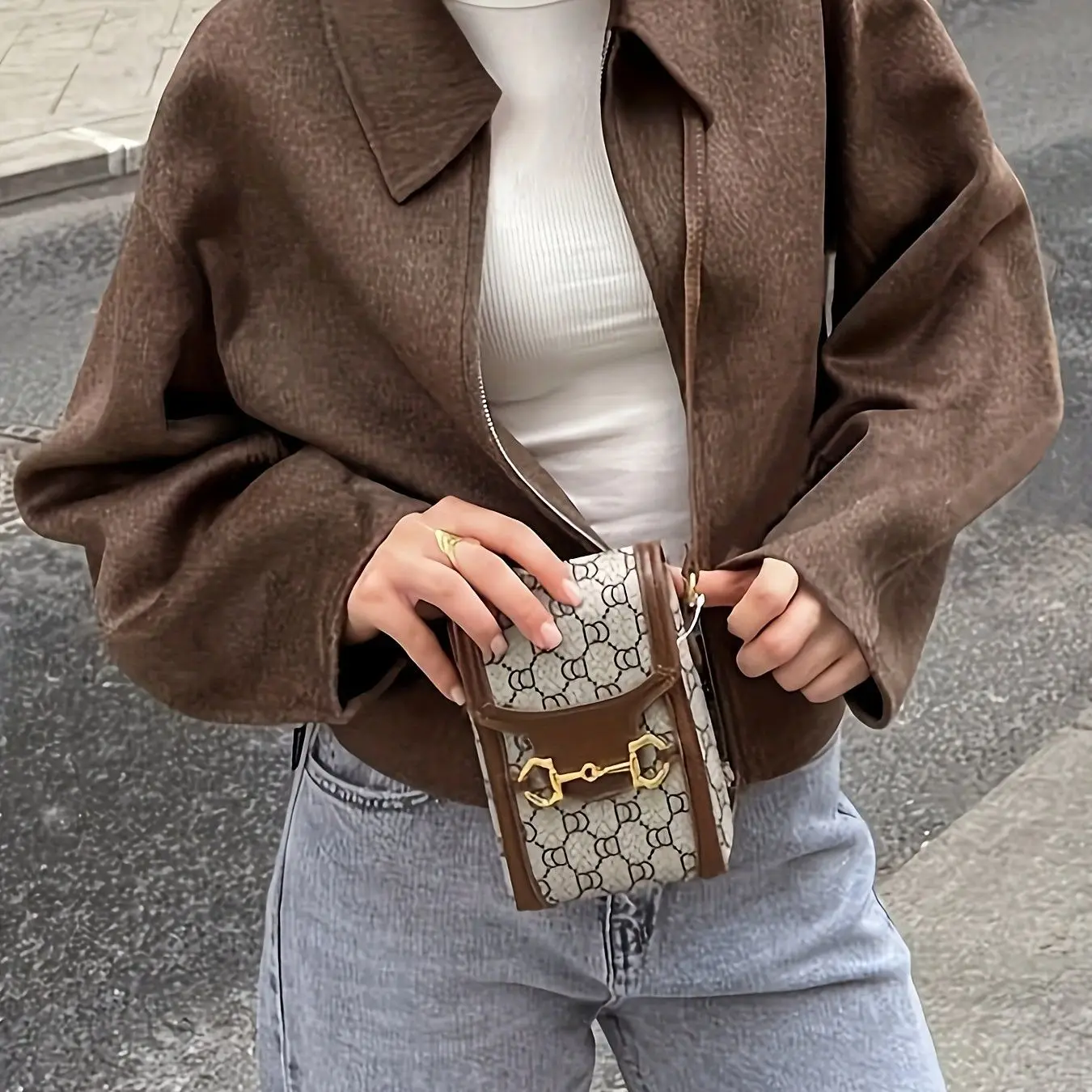 Ladies Loose‑Fit Short Jacket, Multi‑Color Choice Long Sleeve Outerwear With Pockets Commuter Casual Coat For Fall Winter