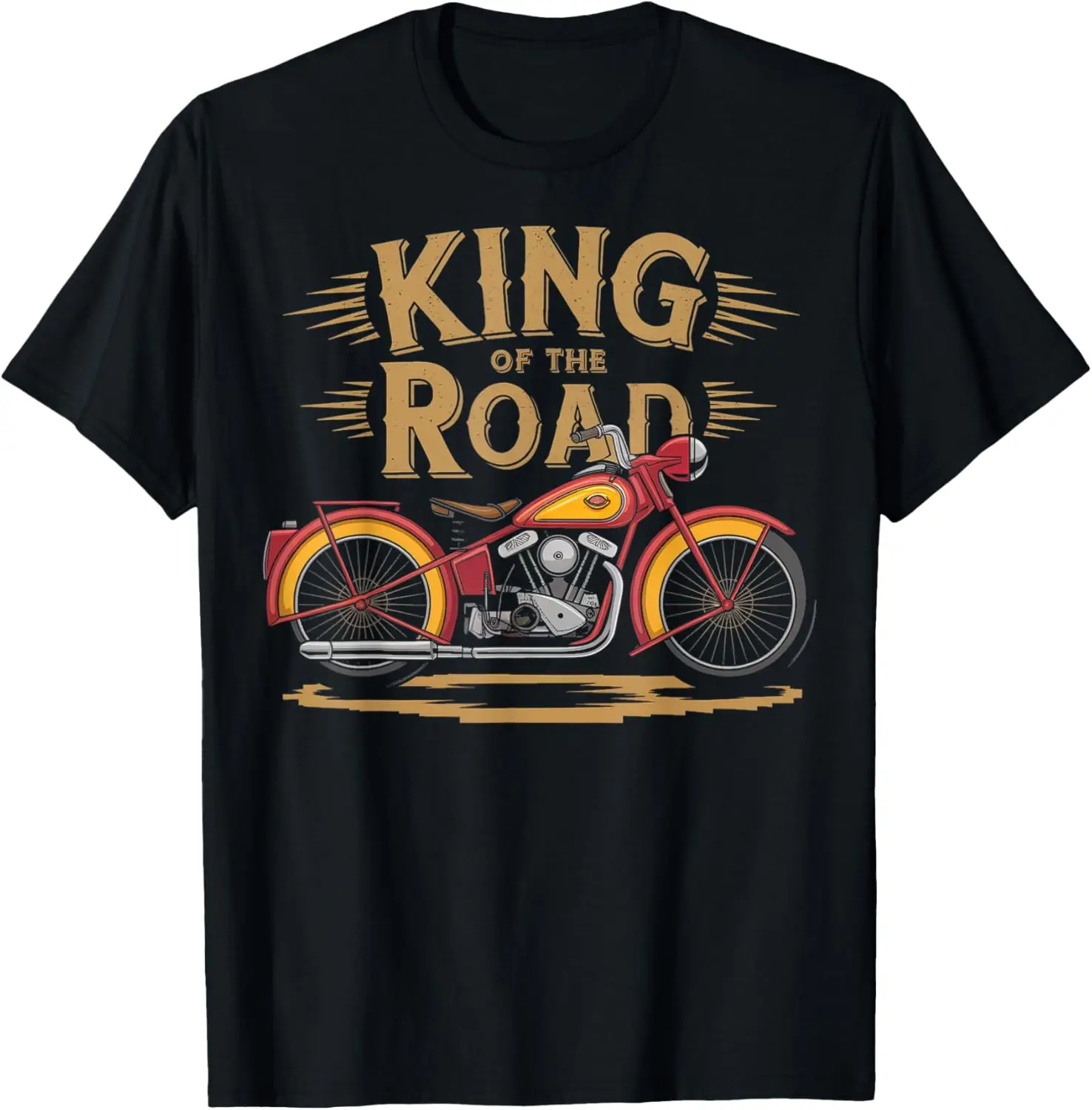 

King of the Road Vintage Motorcycle T-Shirt Motorcycle