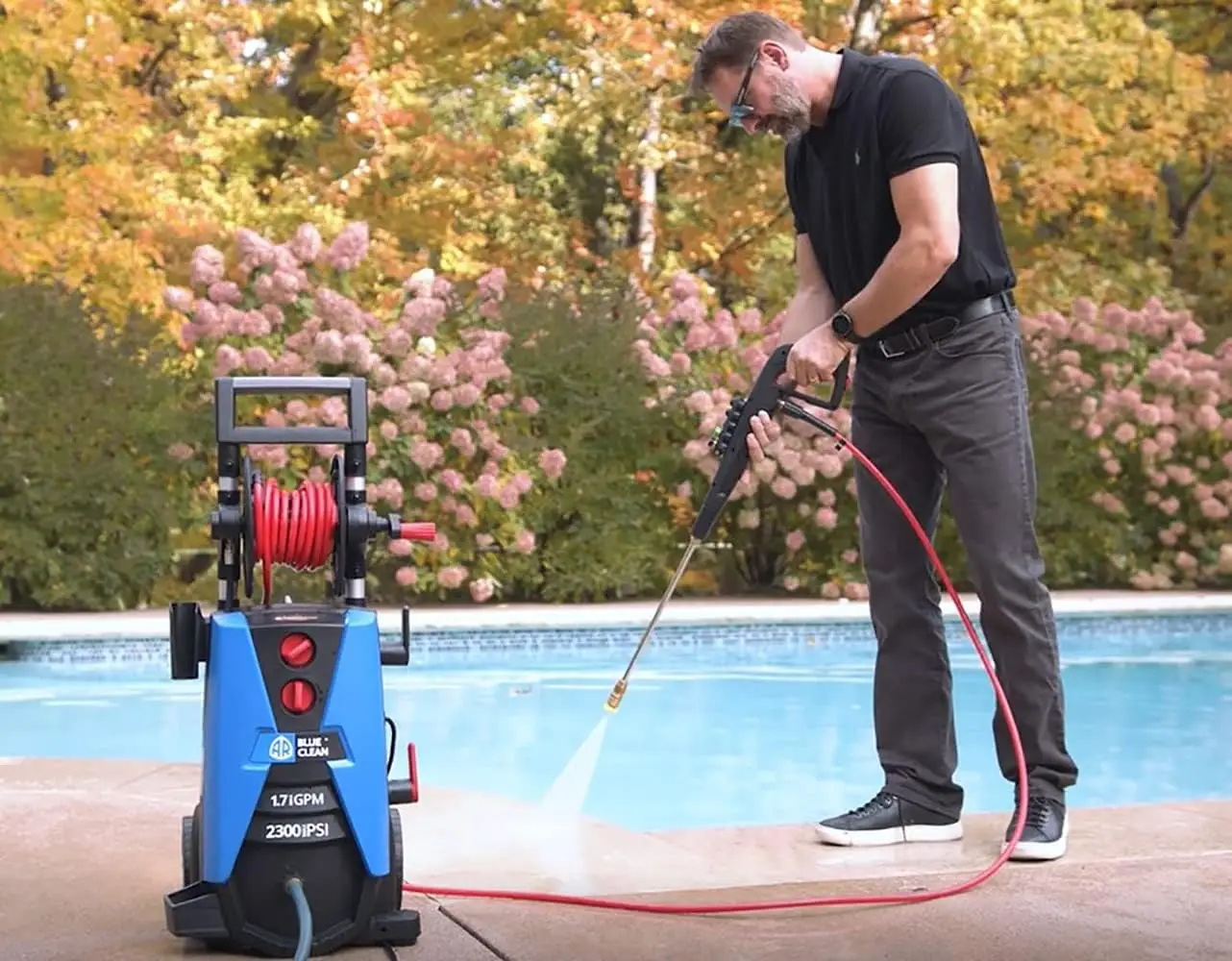 AR Blue Clean BC390HSS Electric Pressure Washer-2300 PSI, 1.7 GPM, 13 Amps Quick Connect Accessories, Integrated Design, On Boar