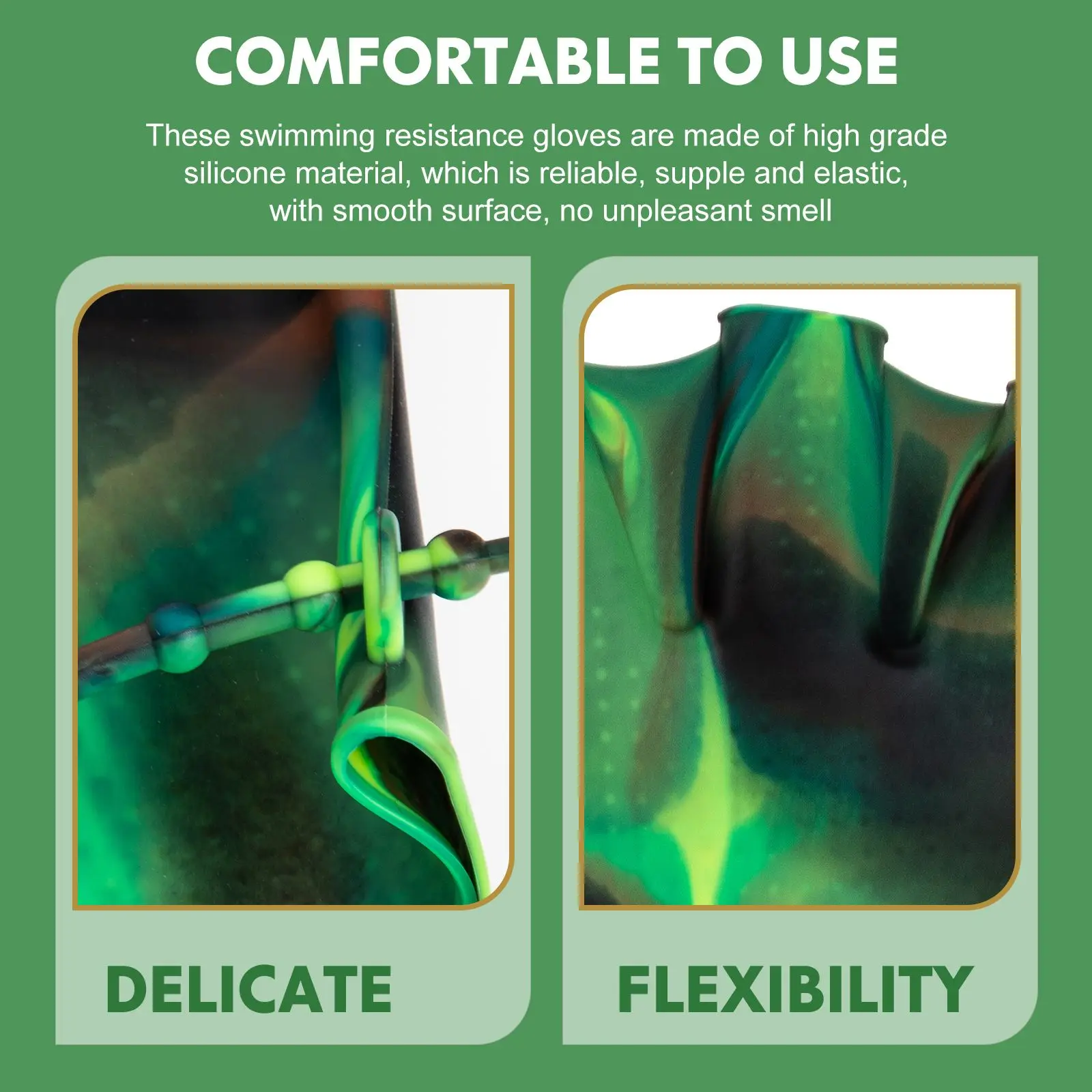 Gloves Silica Gel Paddles for Lap Swimming Pool Diving Water Sports Fitness Class Surfing Bodyboarding Adjustable