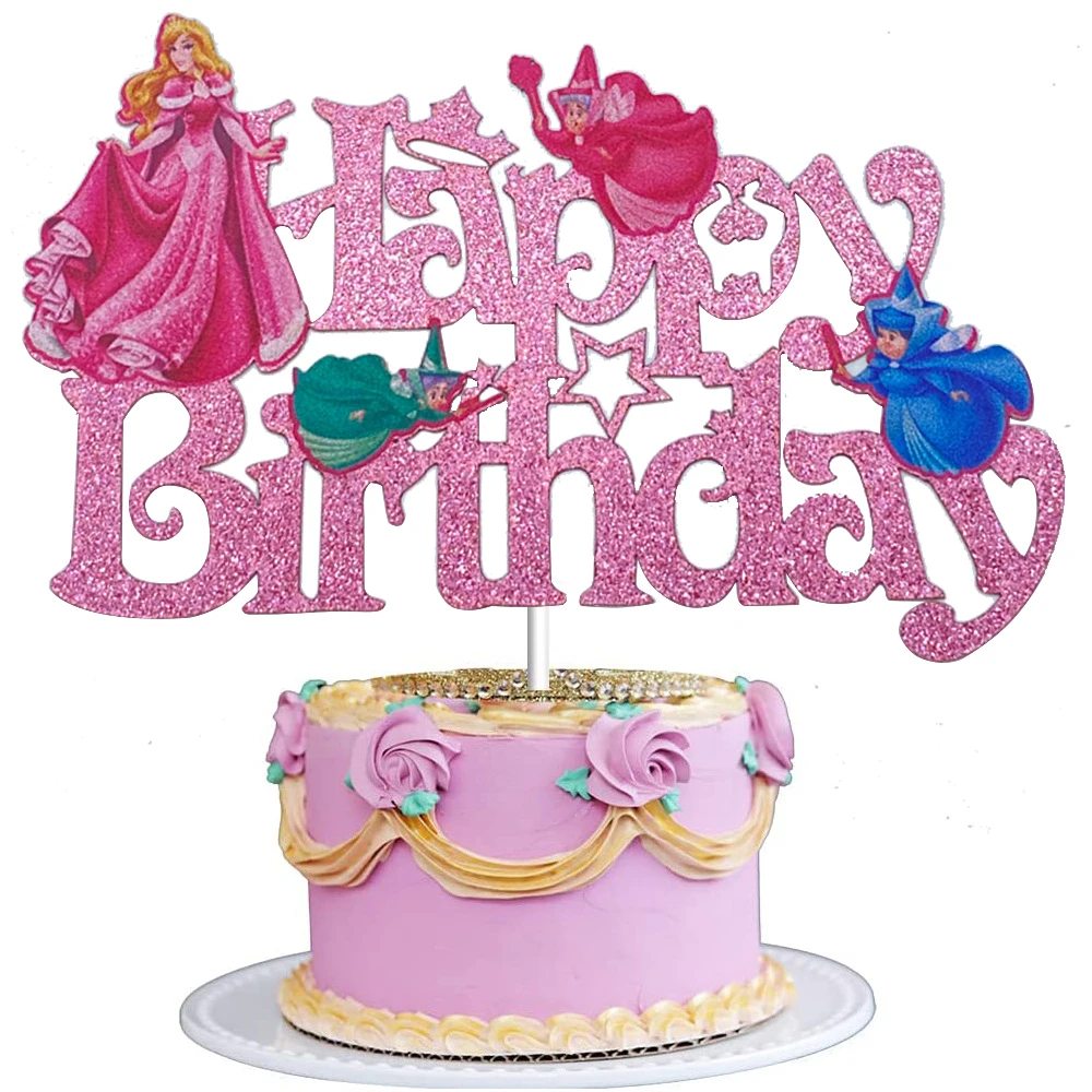 Disney Six Princess Cake Topper Girl Birthday Party Supplies Aurora Jasmine Jasmine Rapunzel Tiana Cake Insert decorazione per feste