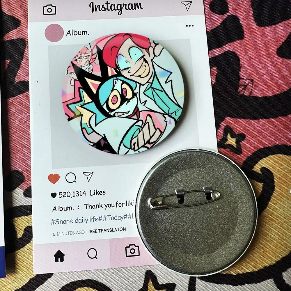 Buttercup Strawberry Psycho Cuties Laser Badge Creative Pins Brooch for Bag Clothes Hat Decor Gifts Fans Collect