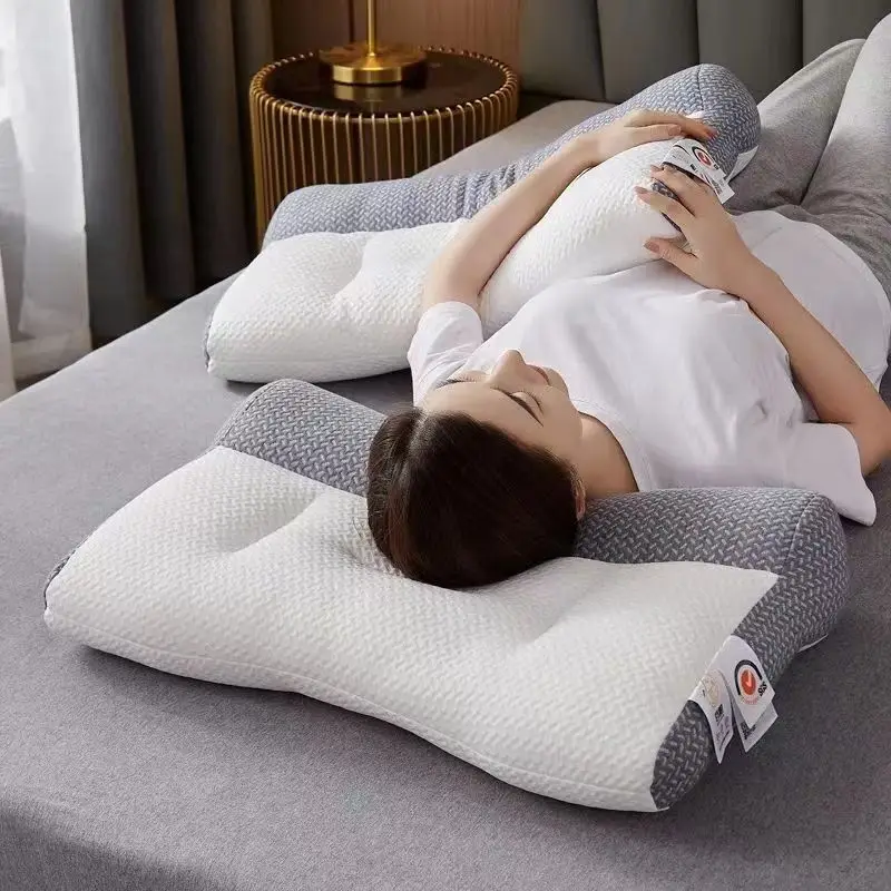 Imagem -03 - Almofada Ortopédica para Alívio da Dor no Pescoço e Ombro Feita de Algodão Ergonômico Melhor para Dormir Relaxar Cervical Adulto 48x74cm