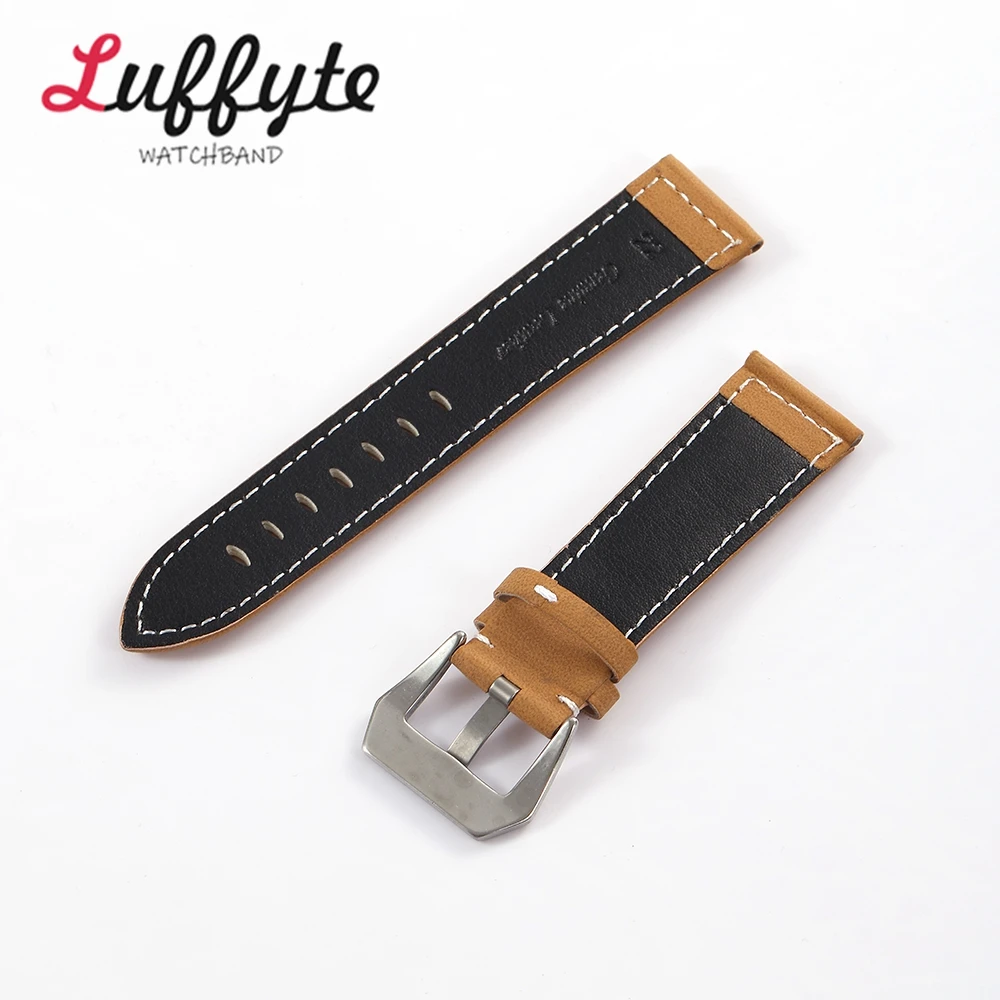 خمر فو الجلود حزام الساعات 18 مللي متر 20 مللي متر 22 مللي متر 24 مللي متر الخام نمط الرجال عادية ساعة الأشرطة