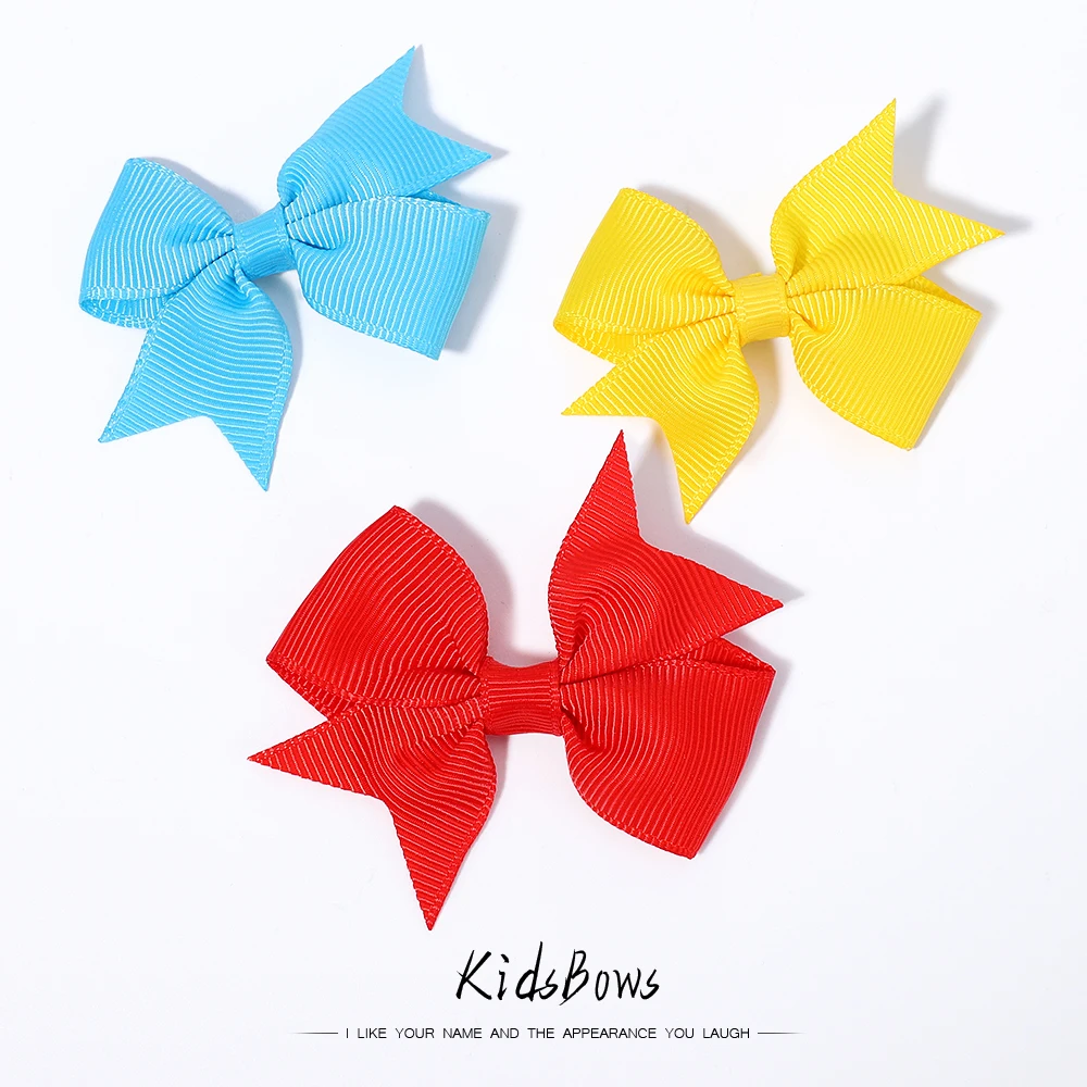 10PCS/lot Solid Bowknot Hairpins MiNi Hair Bows Hair Clips For Girls Boutique Barrettes Headwear Kids Hair Accessories