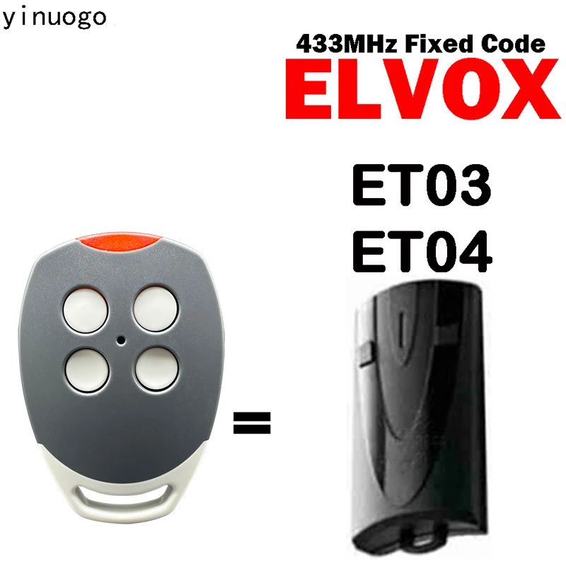 

Clone ELVOX ET03 ET04 Garage Remote Control 433.92MHz Fixed Code Gate Opener ELVOX Garage Door Remote Control