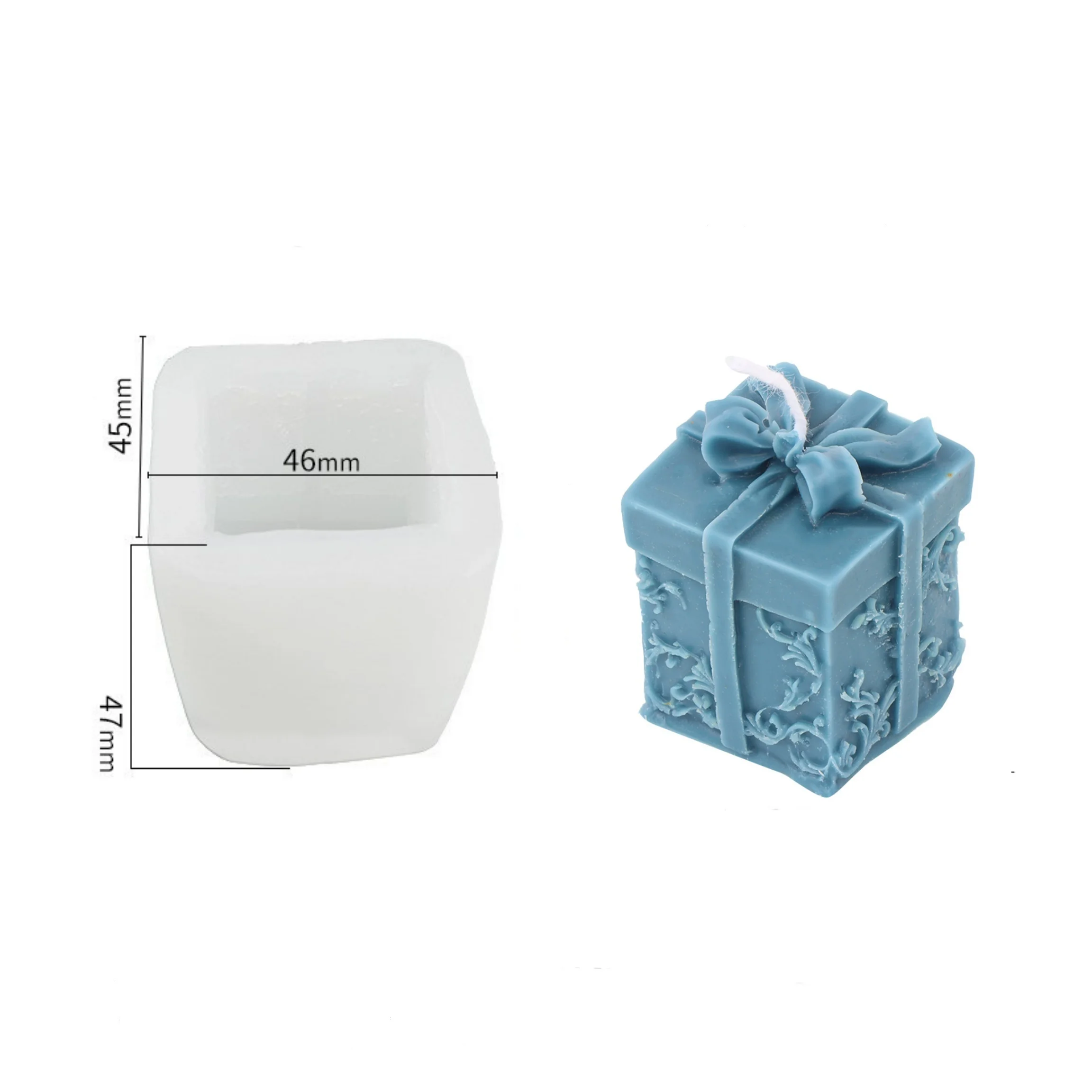 3D Quadratische Geschenkbox Aromatherapie Kerze Silikonform Herstellung DIY Weihnachtsgeschenkbox Dekoration Gips Harzform – Detail 1
