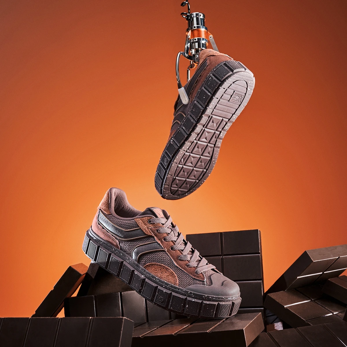 Xtep Chocolate π Skateboarding Shoes For Men 2024 Spring Casual Men\'s Sports Shoes Lace Up Low Top Outdoor Shoes 876119310011