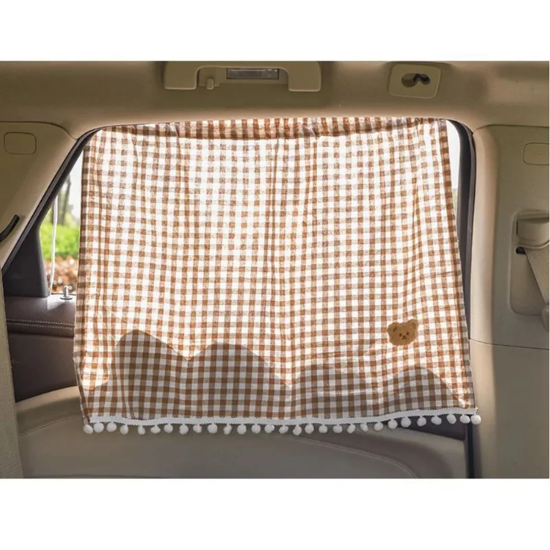 1pair Car Rear Window Suction Cup Sun Shade Curtain,Auto Side Window Heat Insulation Sun Visor Baby Car Sunblock Curtain