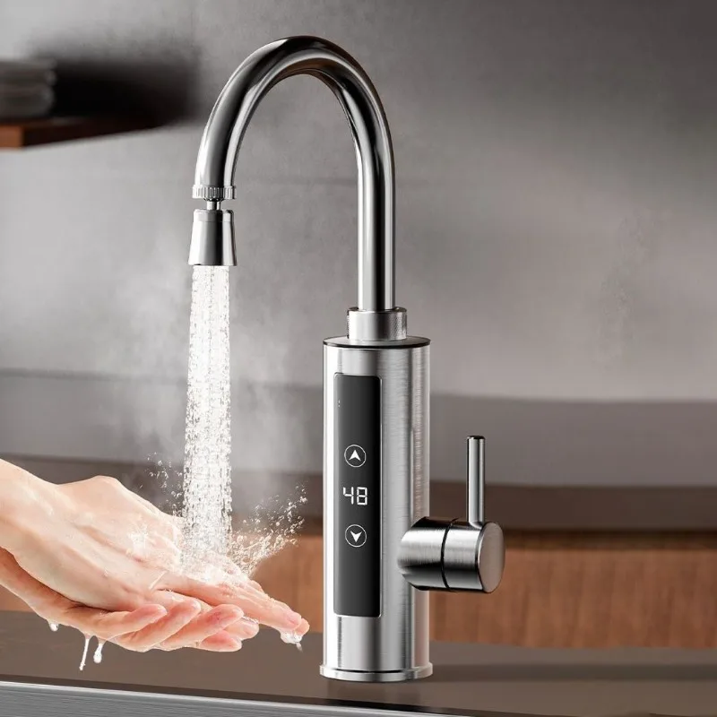 Quick Heating Electric Faucet Home Deck Mounted Temperature Display Electric Washbasin Faucets Kitchen Bathroom Accessories