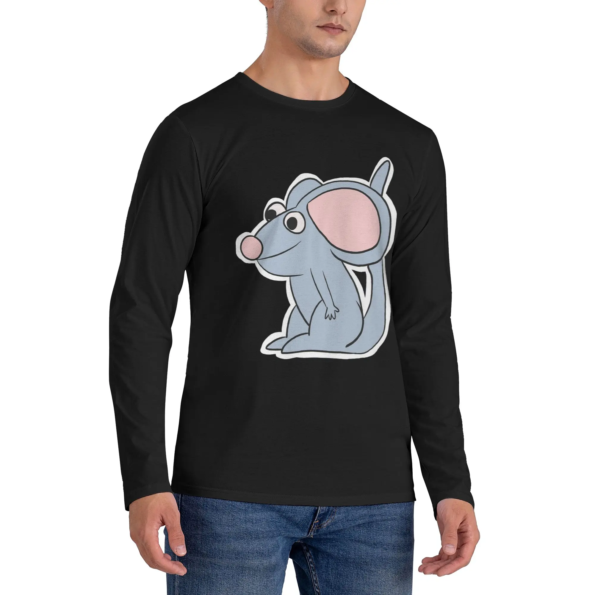 

Tutter bear in the big blue house, простая мужская футболка с длинными рукавами, повседневные футболки с круглым вырезом, весенние и осенние мужские топы