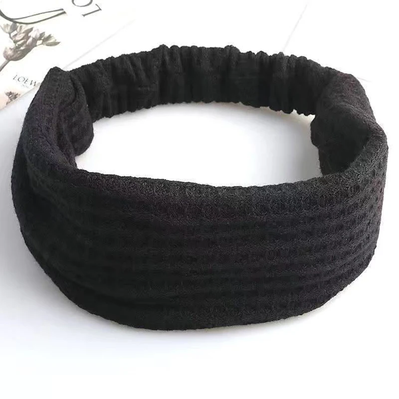 Flower Pattern Shiny Rhinestones Faux Pearls Hair Band High Elastic Wide Hair Hijabs Holder