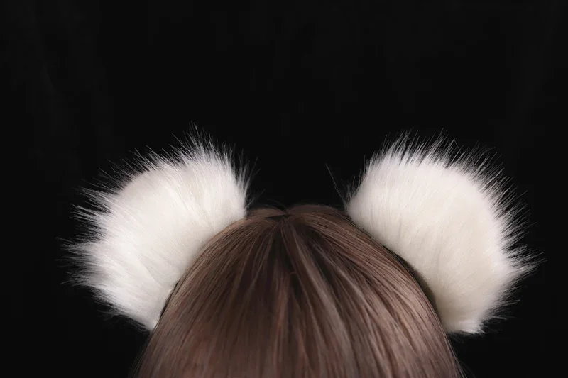 Handmade Simulation Animals Furry Ears Headband Simulation Fluffy Plush Animal Hairhoop Kawaii Anime Lolita Cosplay Headpie