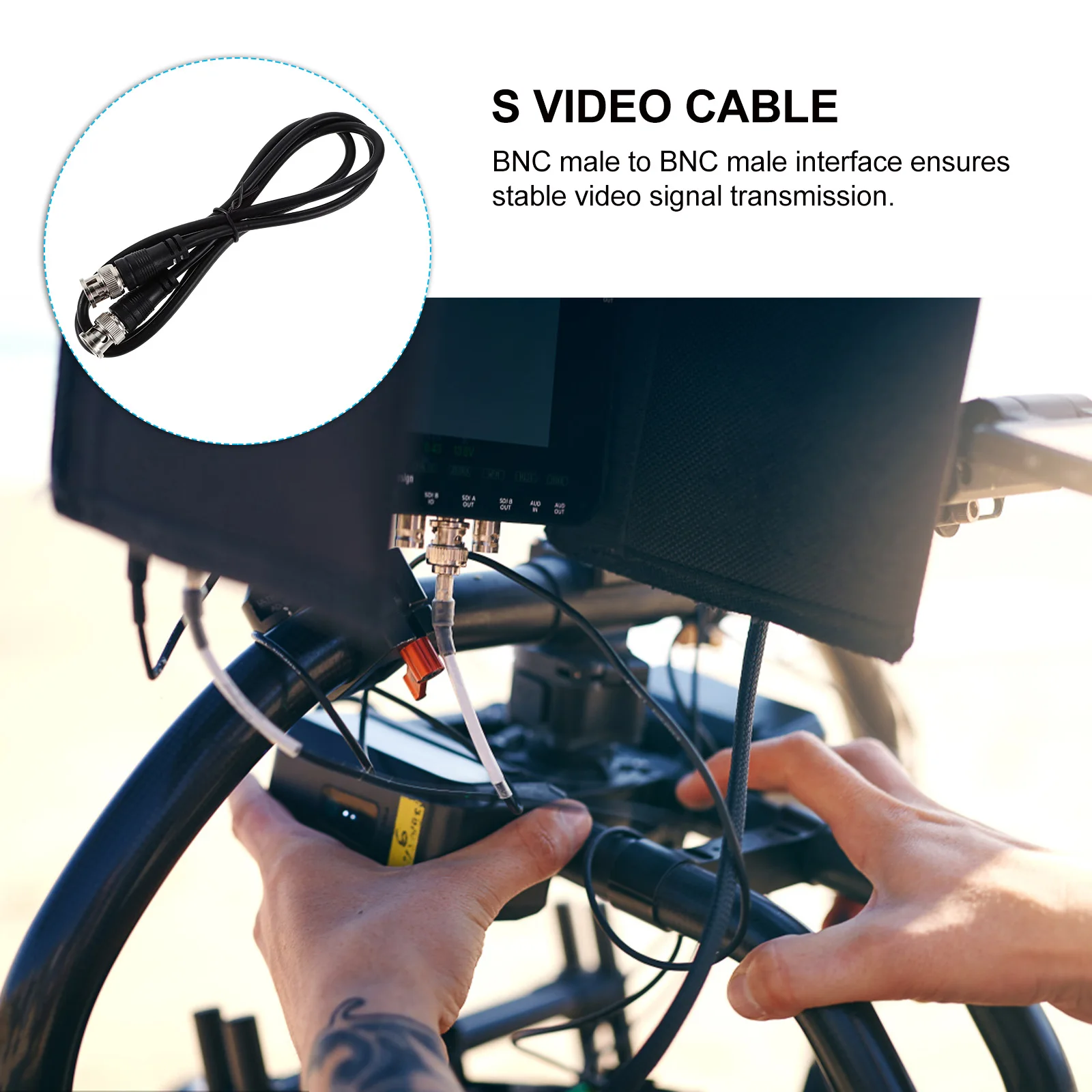 

Male to Male Cable 1M 75 3 5 Video Line Recorder Extension Copper Connection Extension Wire