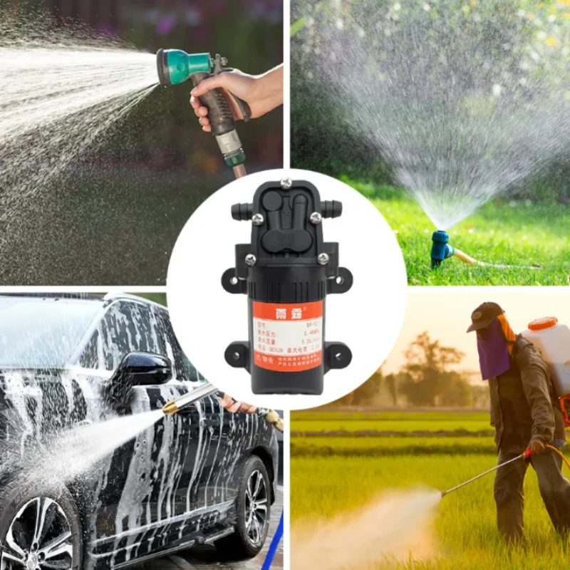 

Сельскохозяйственный электрический водяной насос DC12V 70PSI 3,5 л/мин 0,48 МПа черный микро-мембранный распылитель воды высокого давления для автомойки