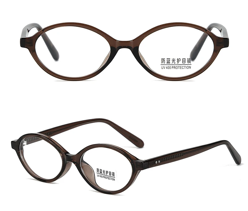 Kachawoo Kleine ovale Brille mit Blaulichtfilter, TR90-Acetat, Retro-Brillengestell für Herren und Damen, Unisex, europäischer Stil, Blaugrau – Detail 7