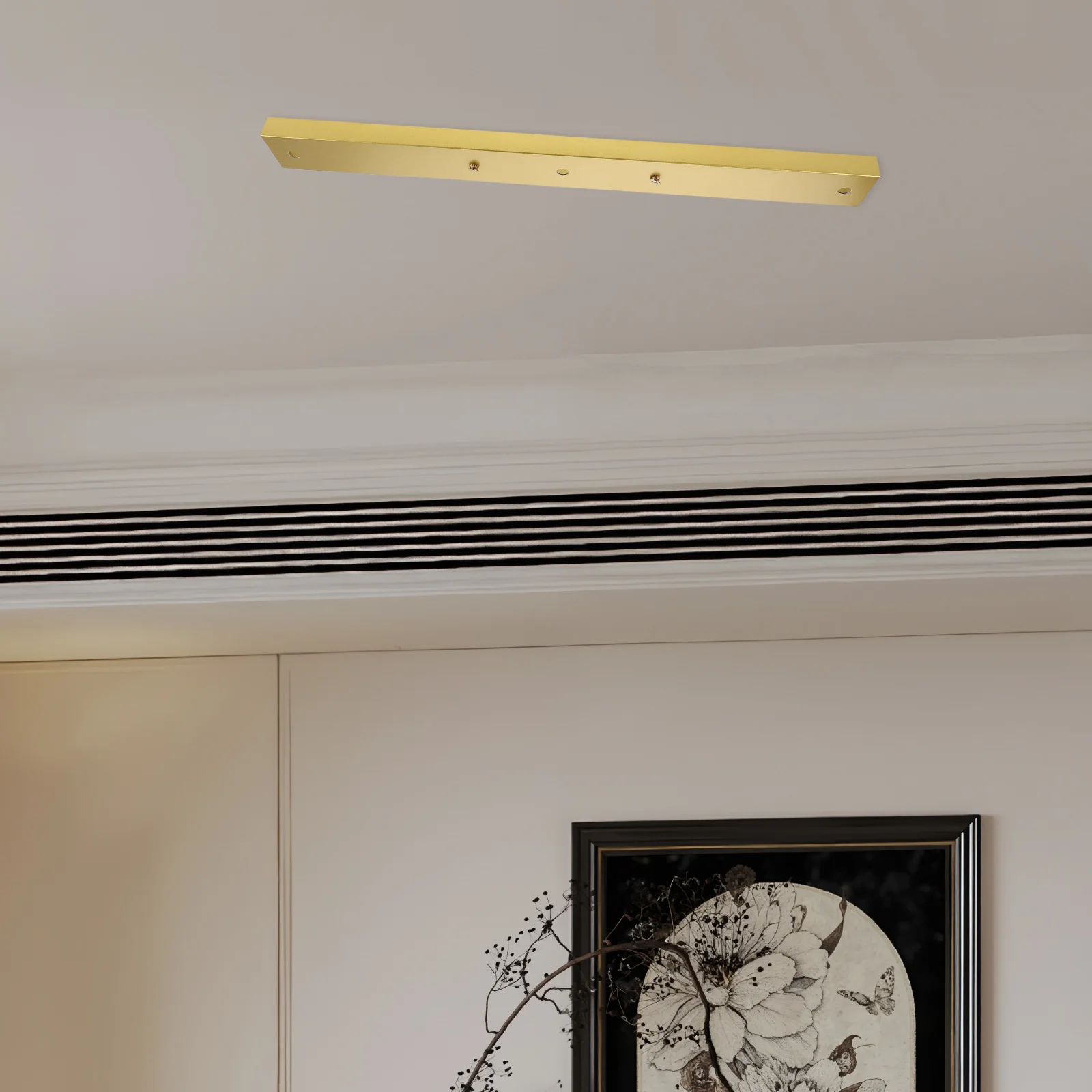 مستطيلة ضوء السقف قاعدة طويلة قطاع الحديثة قلادة مصباح المظلة غطاء لوحة غرفة الطعام تركيبات معدنية لوحة الزخرفية