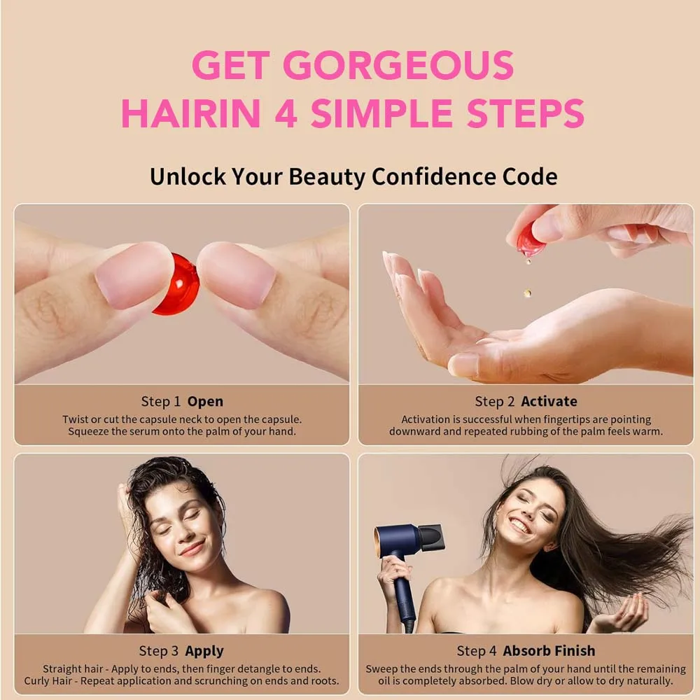 40pcs*2-ECO Secret Hair Vitamin Capsules 40pcs - Moroccan Oil, Macadamia Oil, Avocado Oil, Vitamins A C E Pro Vit B5 for Healthy