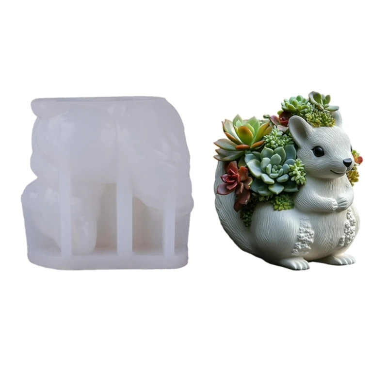 

Flexible Silicone Squirrel Mould for Crafting Decorative House Planter