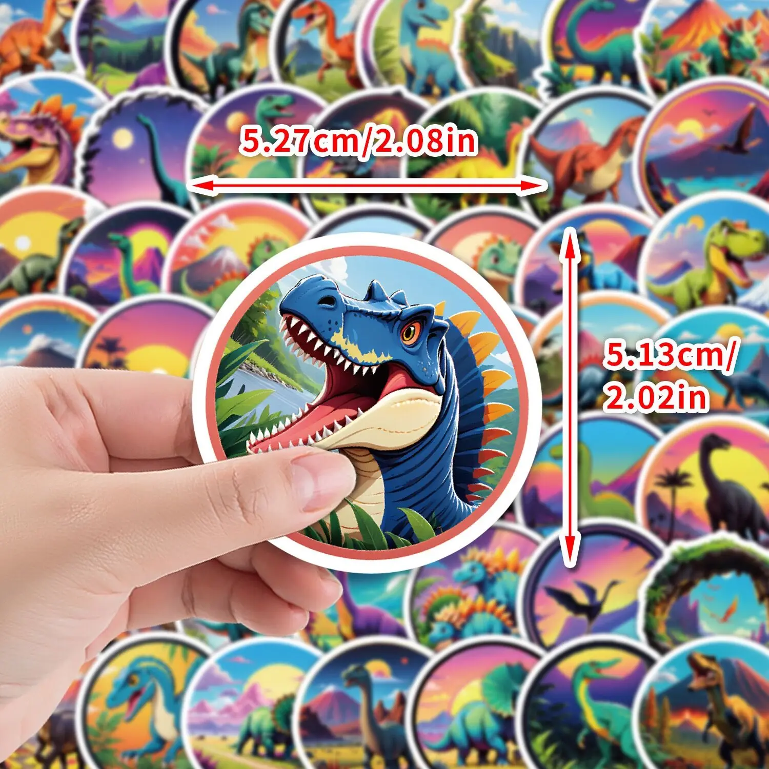 10/50PCS Cute Anime Jurassic Park Dinosaur Label Stickers Aesthetic Decals For Stationery Scrapbook Bike Guitar Sticker Kids Toy