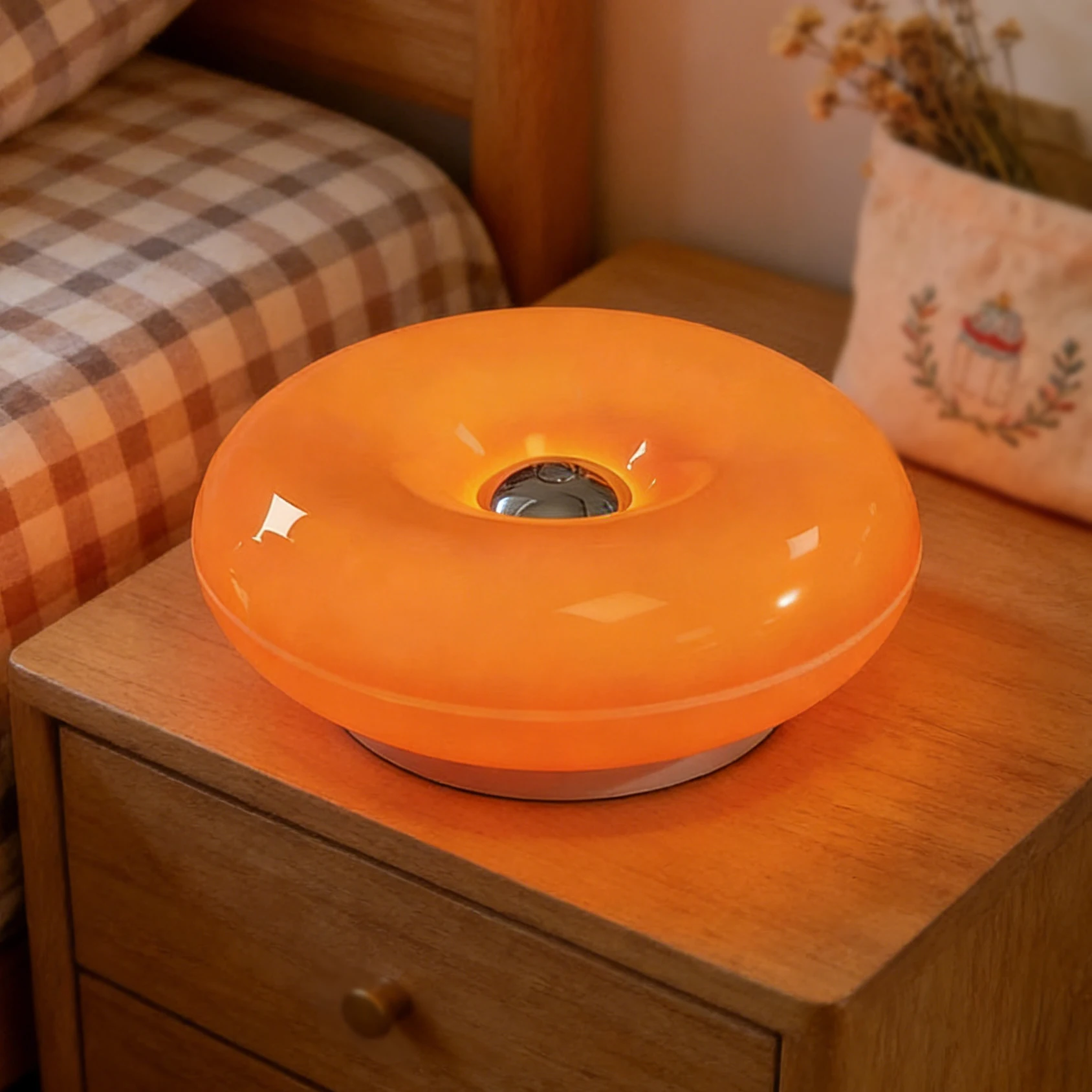 Donut Shape LED Table Lamp, Dimmable Warm Ambient Night Light for Bedroom, Living Room, Home Decor, Creative Gift image 5