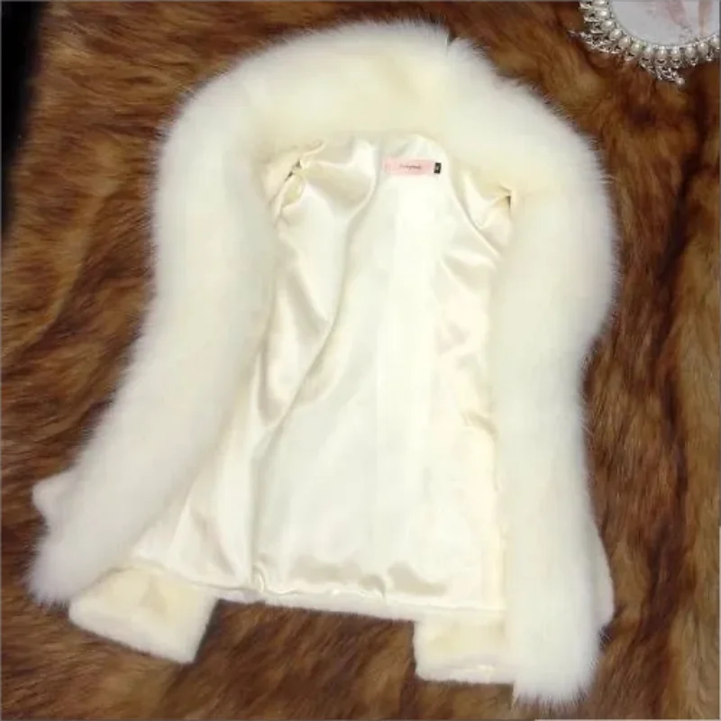 Elegant Faux Fur Coat Women Mink Fur Coat Warm Long Sleeve Female Outerwear Autumn Winter Coat Jacket Hairy Overcoat