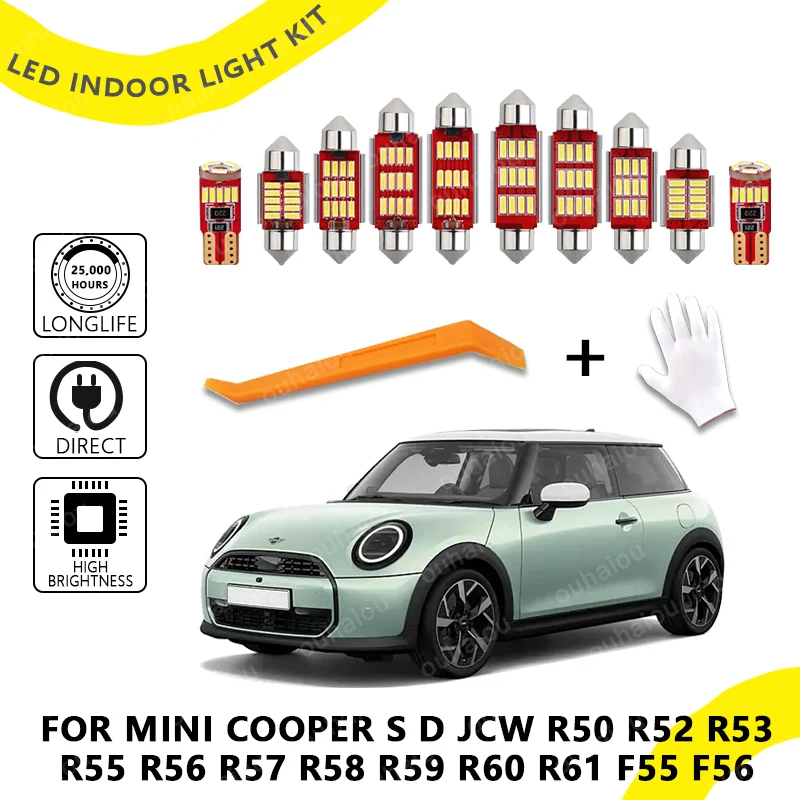 

For MINI Clubman Countryman Paceman Cooper S D JCW R50 R52 R53 R55 R56 R57 R58 R59 R60 R61 F55 F56 LED Interior Light Kit