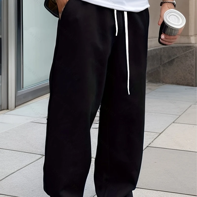 American Street Men's Retro Casual Pants Autumn/Winter New Solid Color Casual Fashion Street Clothing Sports Pants
