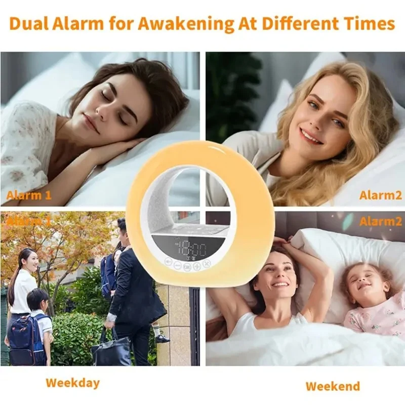 Sunrise Alarm Clock Wake Up Light Clock With Night Light Desk Clock For Heavy Sleepers Bedroom Sleep Aid