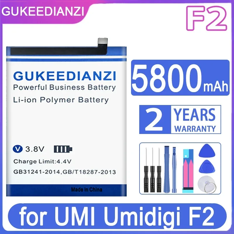 

Аккумулятор GUKEEDIANZI для UMI Umidigi F2, 5800 мач, Новые запасные части, аксессуары для телефона, аккумуляторы с инструментами