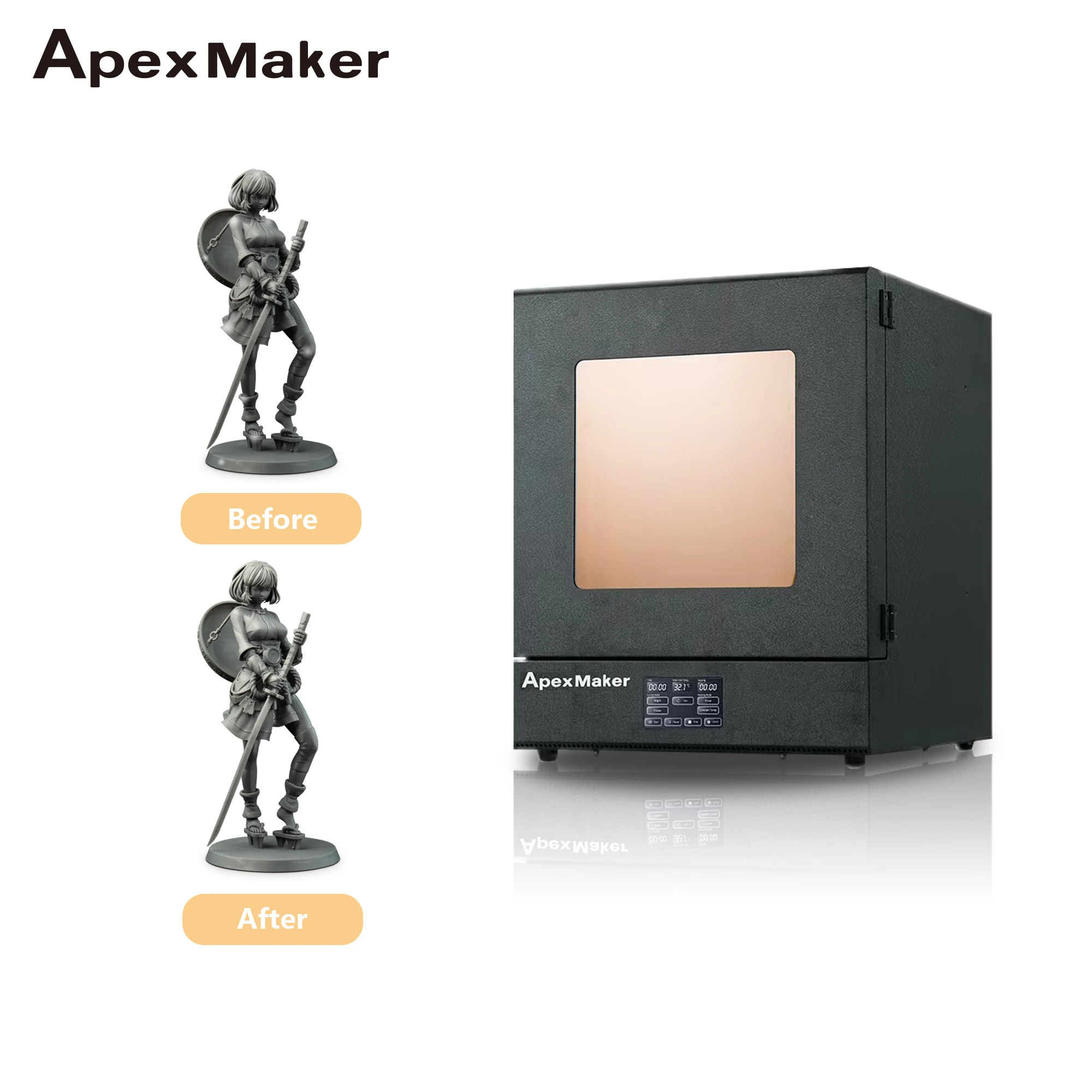 

ApexMaker Resin Curing Station 360° Spinning Turntable Large Sized Curing Platform 405nm Curing Lights Curing Machine