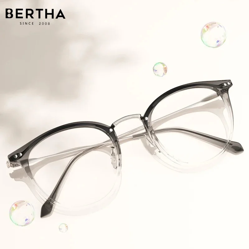 

BERTHA Gradual Cat Eye Small Frame Myopia Glasses For Women Can Be Equipped Small Face Plain White Anti-Blue Light Frame