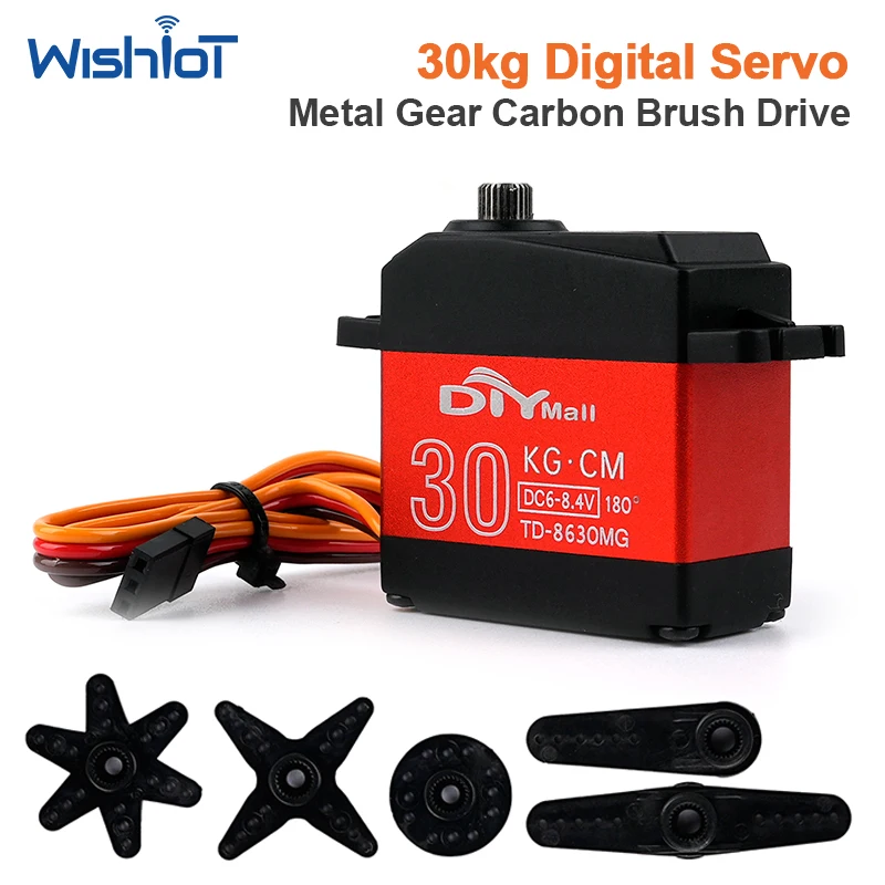 Digital Servo 30kg High Torque Full Metal Gear 180 270 360 Degree Steering Actuator for 1/8 1/10 1/12 RC Car Robot DIY