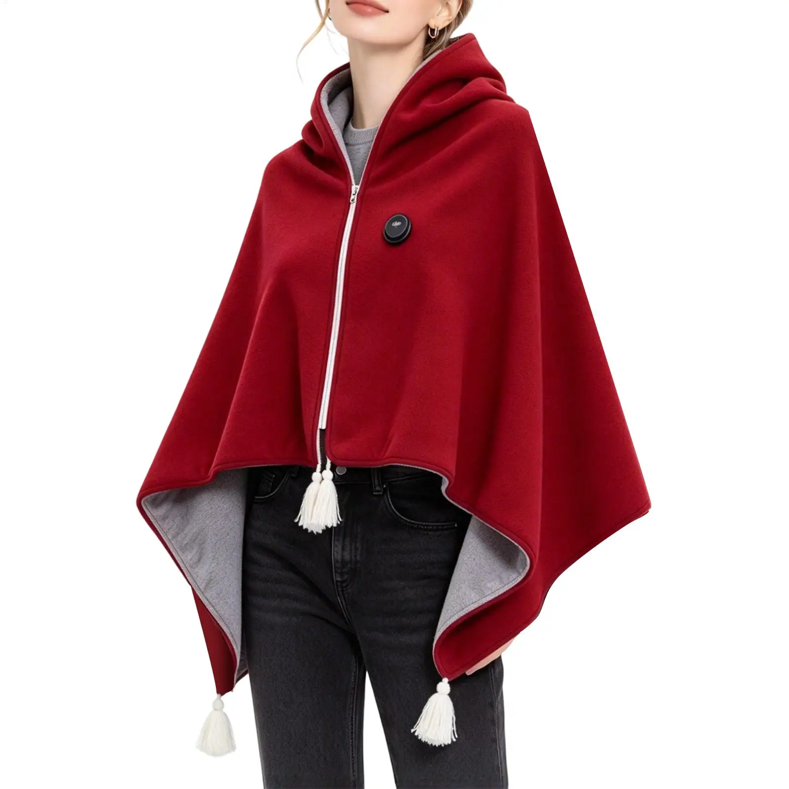 Wearable Heated Blanket USB Rechargeable, 3 Heat Levels Cordless Shawl, Soft Fleece Even Heating for Shoulder Neck Warmth