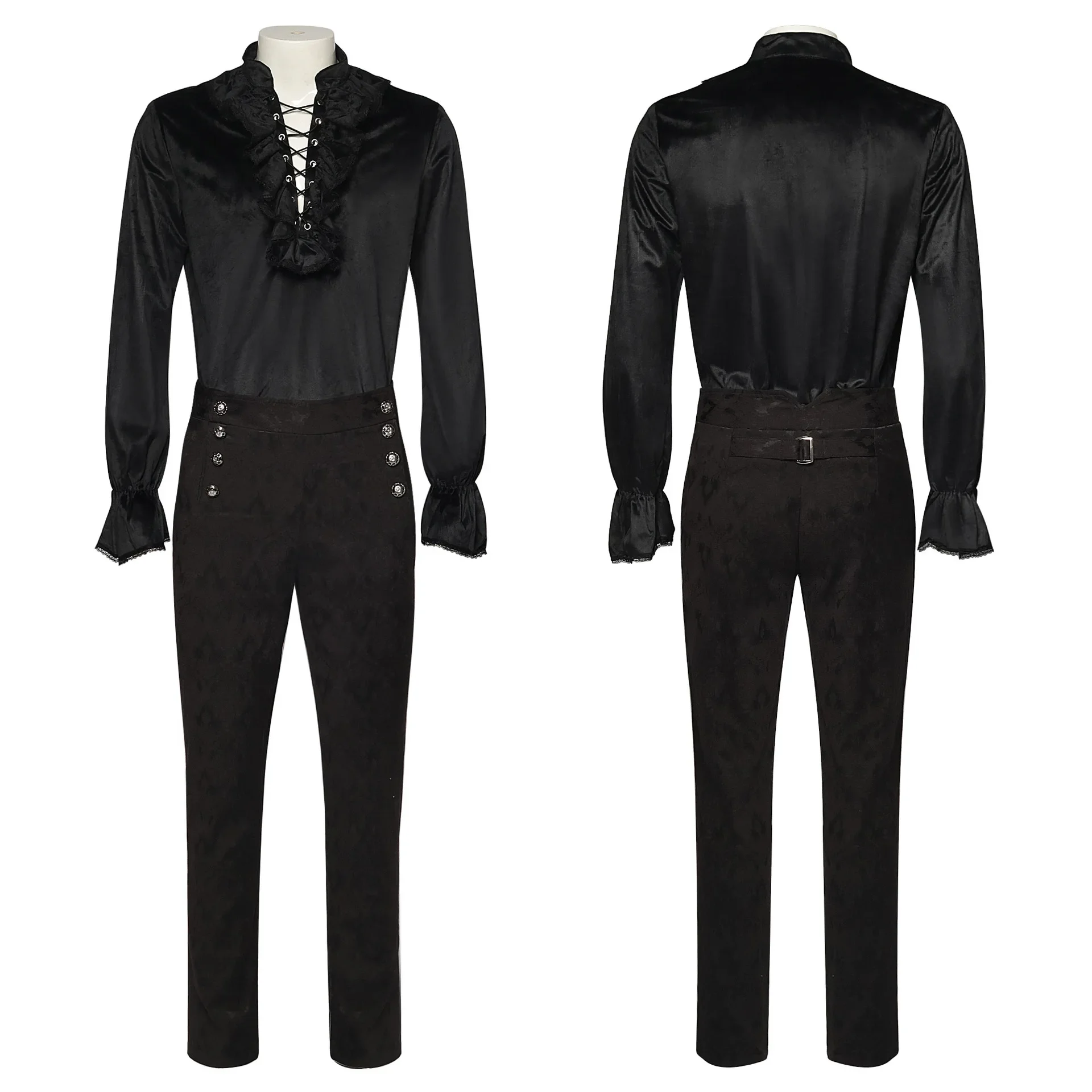 Camicia da pirata Camicie vittoriane rinascimentali con volant Costume in pizzo medievale gotico Steampunk