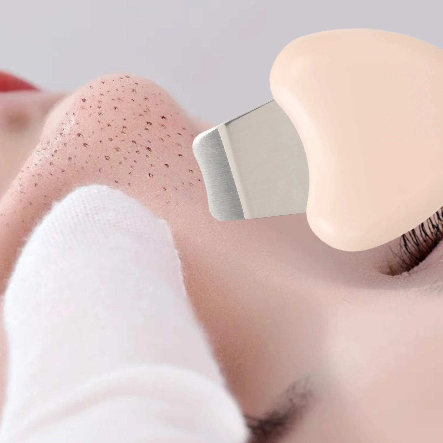 Mini Huid Scrubber Gezicht Spatel Draagbare Gezichtshuid Peeling Schraper Comedondrukker Porie Schop Facial Diepe Reiniging Tool